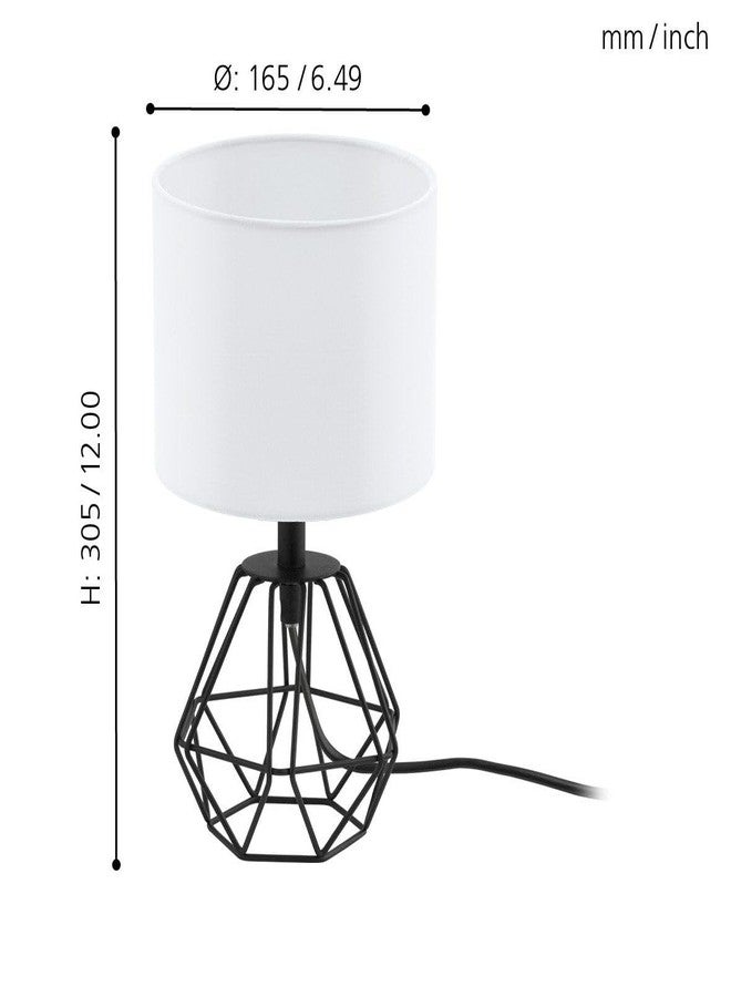 Eglo Carlton 2 Table Light, 1-Bulb Light, Steel in Black,White, Bedroom Lamp, Living Room Lamp with E14 Socket, Diameter 16.5 cm - Image 5